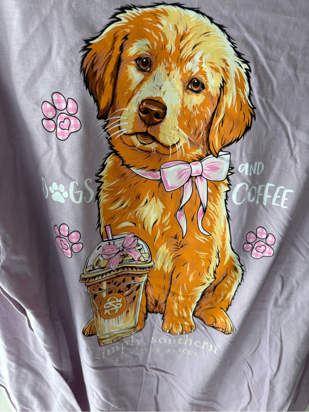 New Simply Southern Dogs and Coffee Long Sleeve Tee Women’s XL T-shirt Fall - Picture 10 of 11